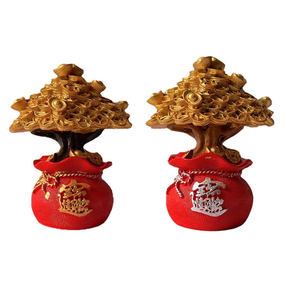 Raindrops 2pcs Baking Cake Tree Decor Delicate Household Resin Cabinet Decor