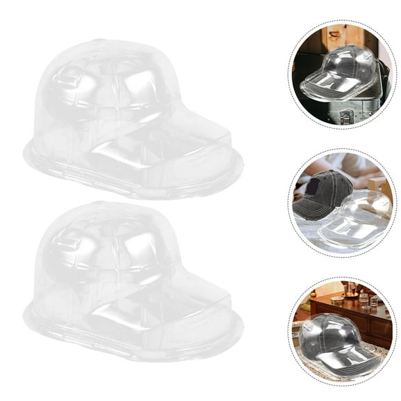 Raindrops 2pcs Clear Baseball Cap Display Cases Hat Protector Holders For Signed Caps Collectibles Storage Home Display