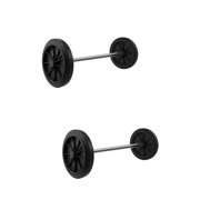USHOBE Durable Garbage Can Accessories Black Plastic for Smooth Quiet Use 2Sets