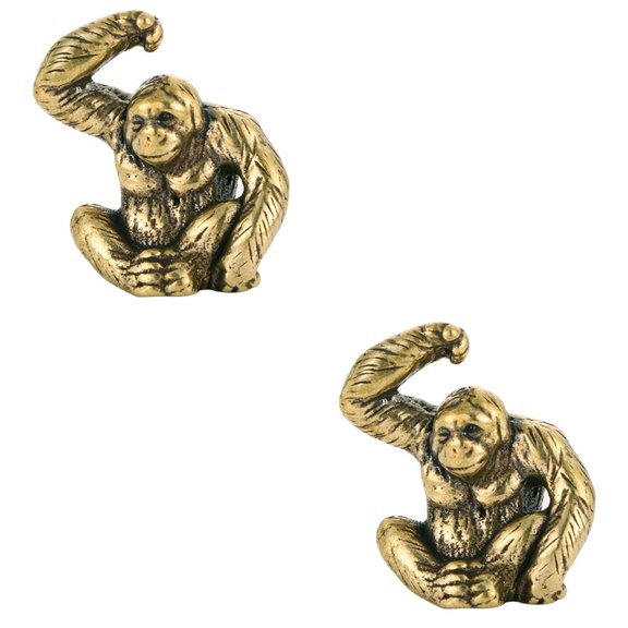 Raindrops 2pcs Brass Gorilla-shape Figurine Home Decor Statue Miniature Gorilla-shape Sculpture