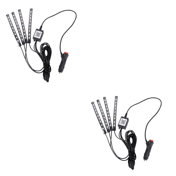 Raindrops 2pcs Car LED Strip Light 9 LED DC Multicolor Music Car Interior Light LED Under Dash Lighting Kit with Sound Active Function