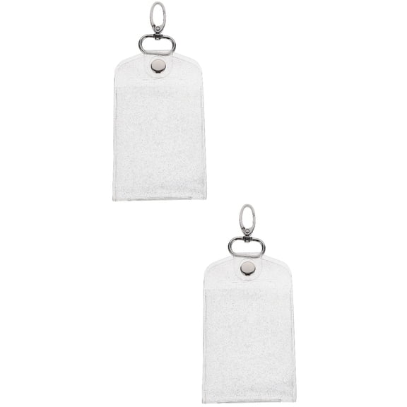 Raindrops 2-Pack Card Holder Sleeves for ID, Work Cards with Anti-Scratch Protective Covers and Secure Buckle