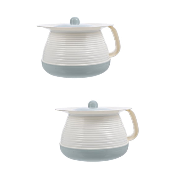 Raindrops 2pcs Chamber Pot Portable Toilets Bedpan Pots with Lid Handled for Men Elderly Light Blue