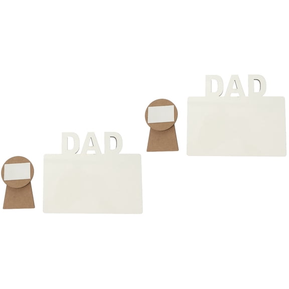 Raindrops 2pcs Chic White Wood Frame Dad Picture Frame Sticking Photo Gift for Father