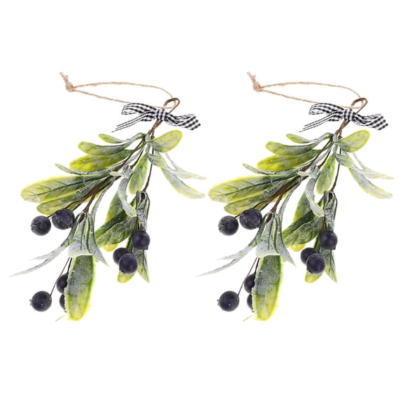 Raindrops Artificial Branch Decoration Green 2Pcs