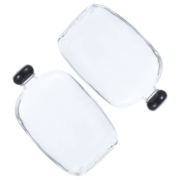 Raindrops 2pcs Clear Glass Bottle With Lid Handcraft Bottle Accessory Glass Storage Jar Oil Storage Bottle