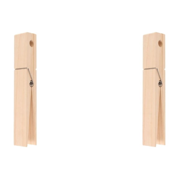 FOMIYES Large Wooden Clothespins 2Pcs Heavy Duty Towel Holder for Bathroom and Kitchen Beige