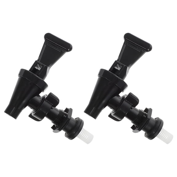 Raindrops 2Pcs Black Plastic Beverage Bucket Spigot Faucet for Home Use Water Jug