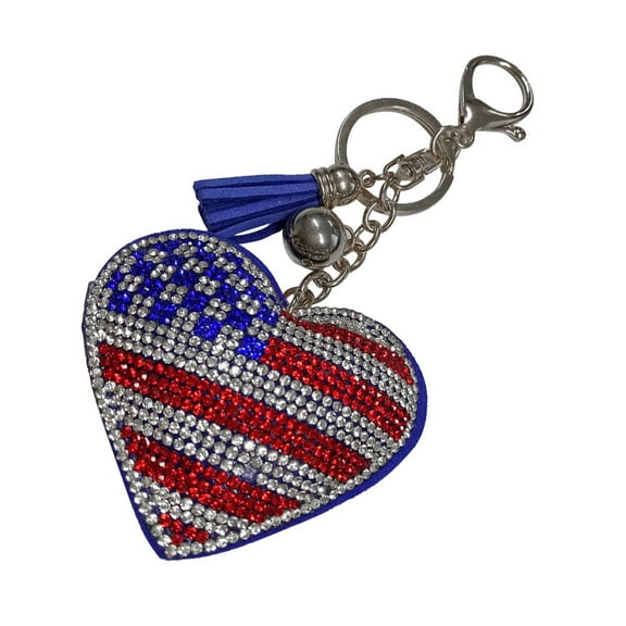 Raindrops 2pcs Creative American National Flag Design Key Chain Fashion Bag Hanging Pendant Delicate Key Chain for Man Woman