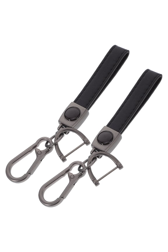2-Pack Black Zinc Alloy Keychains Novelty Keyrings Metal Key for Men and Women