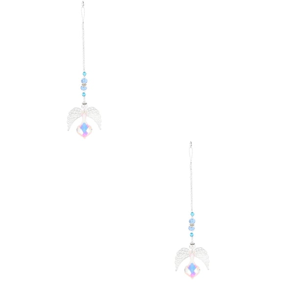 Raindrops 2pcs Crystal Hanging Decor Garden Decorative Pendant Window Crystal Pendant
