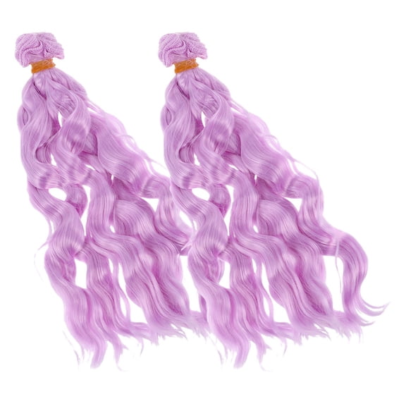 Raindrops 2pcs Doll Hair Rerooting Tool Kit Synthetic Curly Bundles Wigs for BJD DIY Craft Projects Replacement Hair Material Decorative Wigs Accessories