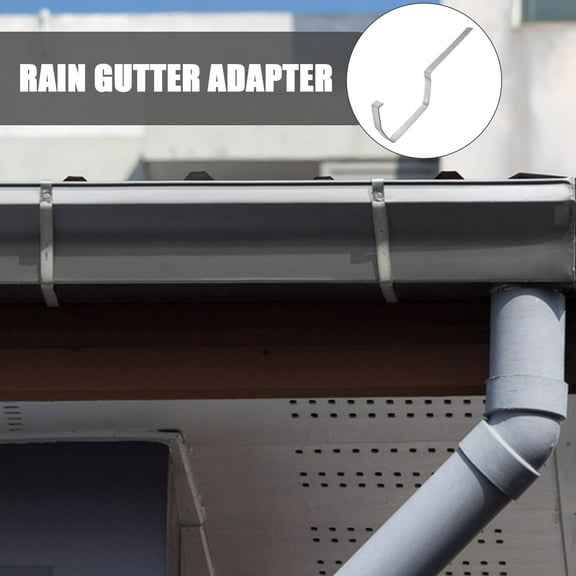 Raindrops 2pcs Downspout Bracket Iron Rain Gutter Bracket Heavy Duty Gutter Holder Rack Rain Gutter Parts Gutter Fixer For Roof House Gutters Silver