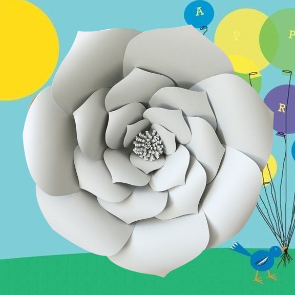 Raindrops Artificial Flowers Party Decoration Grey 2Pcs for Bridal Showers