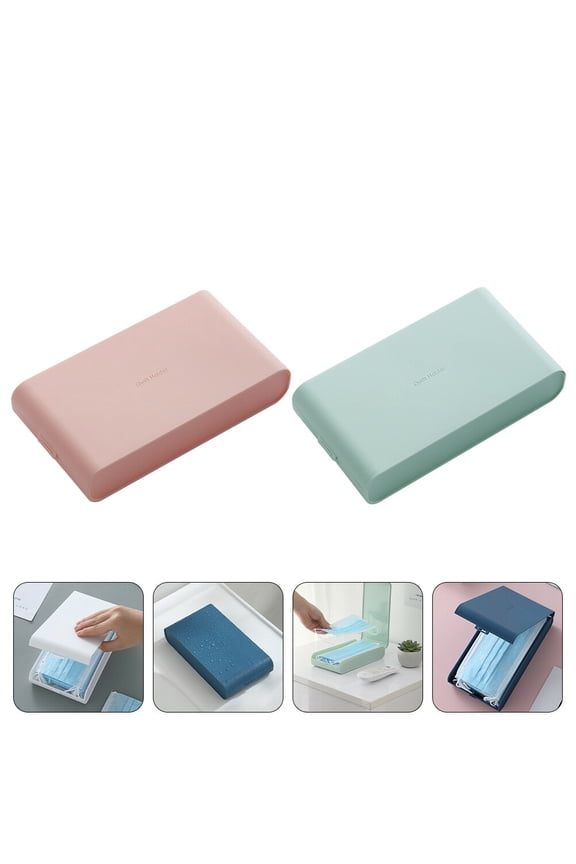 2pcs Face Mask Cases Containers Organizers Outdoor Mask Box Keepers for Home Travel