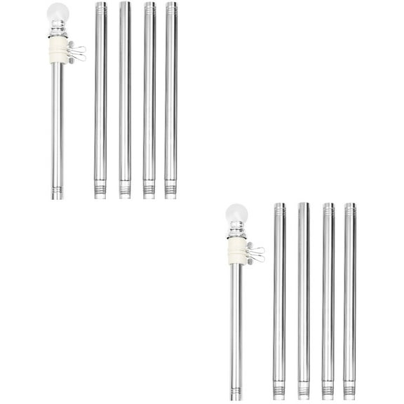 Raindrops 2pcs Flag Pole Kit Stainless Steel Wall Mount Flagpole with Rotating Flagpole Rings