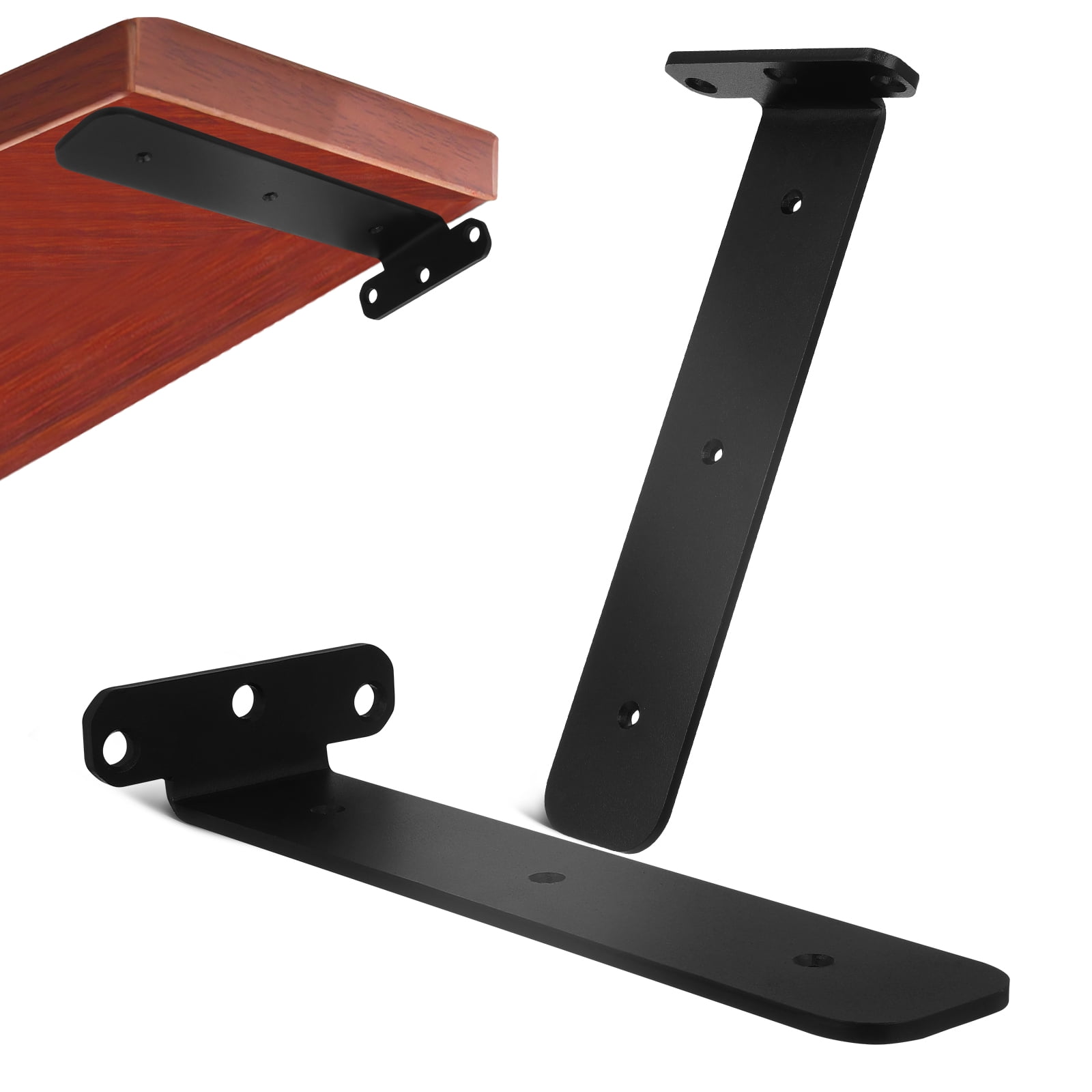 Raindrops 2-Pack Heavy Duty L-Shaped Metal Floating Shelf Brackets Wall Mount Supports for Shelving Hardware