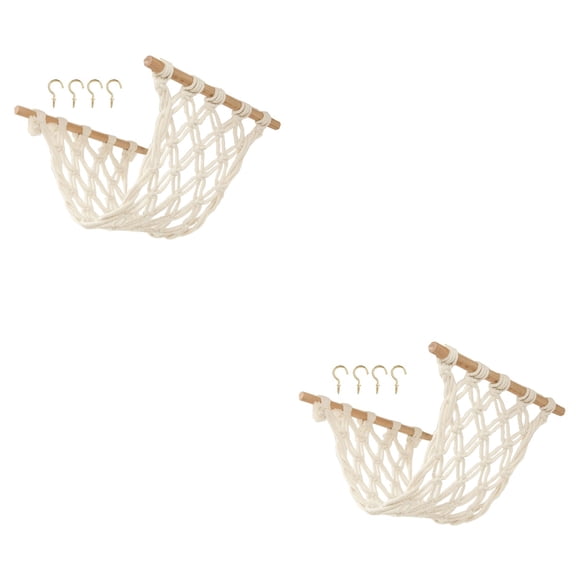 Raindrops 2pcs Fruit Vegetable Macrame Hammock Handwoven Hammock for Home Kitchen Storage