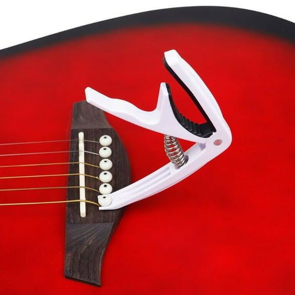 Houderco Capo For Acoustic Guitar Abs White 2Pcs 3.5x2.8in