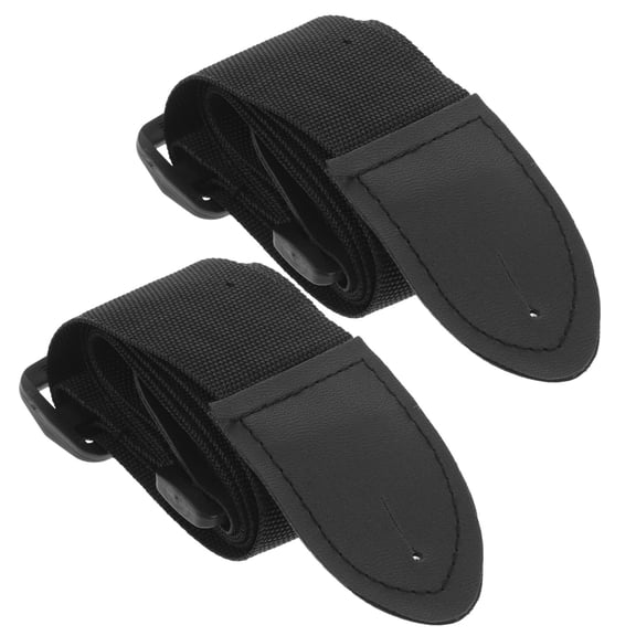 Raindrops 2Pcs Black Wooden Guitar Strap Comfortable Adjustable Fit for Acoustic and Electric Guitar