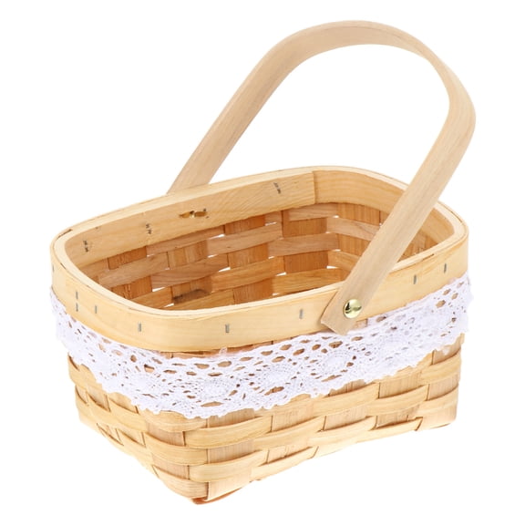 Raindrops 2pcs Hand-woven Basket Valentine's Day Flower Basket Household Food Storage Basket