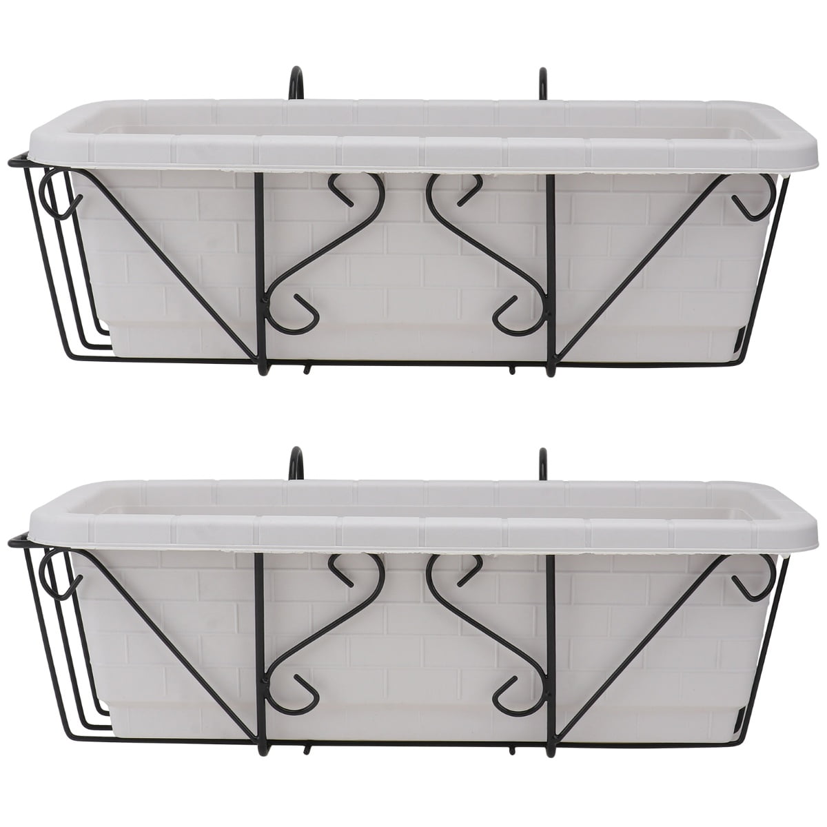 Raindrops 2pcs Hanging Railing Planter Baskets Flower Pot Holder Potted ...