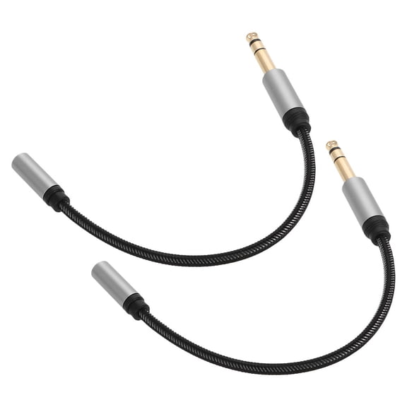Raindrops 2pcs Headphone Extension Cable 6.35mm To 3.5mm Female AUX Audio Cable Audio Conversion Cables For Audio Equipment Theater Stage Performance Portable