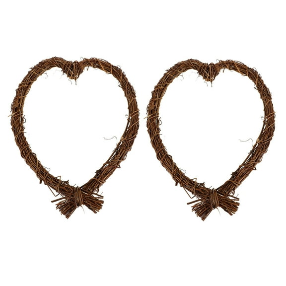 Raindrops 2pcs Heart Shaped Grapevine Wreaths Vine Branch Wreaths Rattan Forms Twig Garlands for DIY Christmas Wall Door Decor