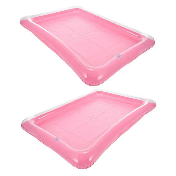 Raindrops 2pcs Inflatable Floating Ice Tray Pool Party Supply Swimming Pool Drink Holder Inflatable Ice Bar Floating Ice Tray BBQ Tray Blow up Ice Serving Bar