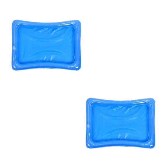 Raindrops 2pcs Inflatable Serving Bar Salad Ice Tray 18.8x16.5 Inch Rectangular Food Drink Containers Bbq Picnic Pool Party Supplies Buffet Luau Cooler Square Sandbox Tray