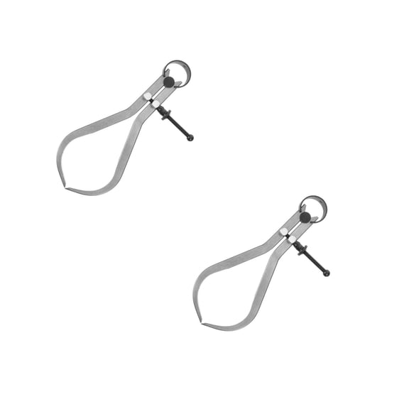 SHOWERORO Woodturning Calipers Carbon Steel Silver for Wood Lathe Measuring 2Pcs