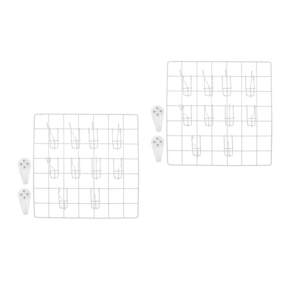 Raindrops 2pcs Iron Metal Photo Frame with Nail and 10pcs Hooks 35x35 Wall Decor Picture Frame Ornaments Home Wall Hanging Decorations Wire Wall Grid Panel Photo Display Net Storage Rack