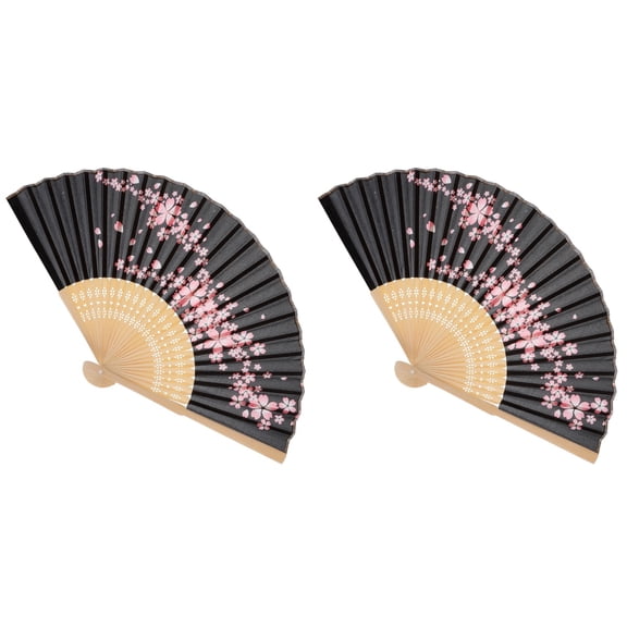 Raindrops 2pcs Japanese Style Fan Wedding Bridal Fan Fan Decorative for Birthday Banquet