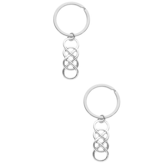 Raindrops 2pcs Key Chain Infinite Symbol Keychain Decorative Key Ring Pendant Bag Accessory