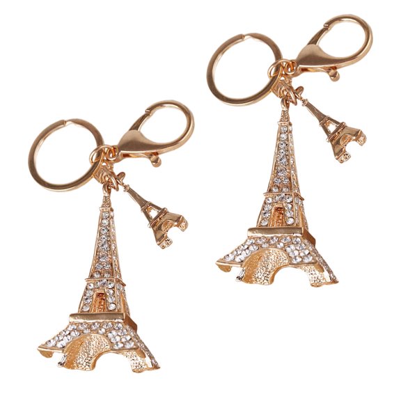 Raindrops 2pcs Key Fob Holder Creative Keychain Zinc Alloy Golden for Women Every Day Use