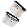 thumbnail image 1 of Raindrops 2pcs Kitchen Trash Can Plastic Garbage Bag Hanging Storage Box Garbage Bin Waste Paper Basket For Home Kitchen (White + Beige), 1 of 8