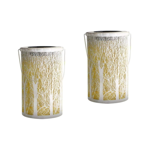 Raindrops Rustic Hanging Style Led Solar Lantern for Ledge and Patio 2Pcs 4.7x4.7x7.9in