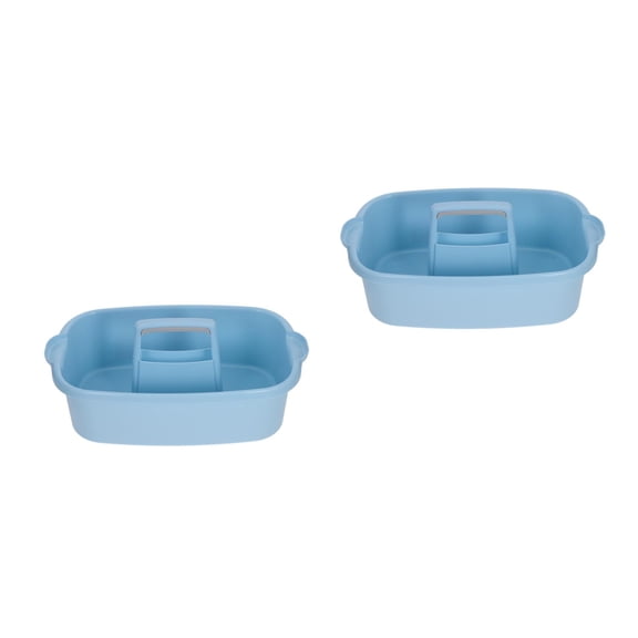 Raindrops 2pcs Large Plastic Shower Tool Tote Portable Storage Basket Organizer With Handle Bathroom Toiletries Container For Dorm Garden Kitchen Cleaning Supplies Sky-Blue