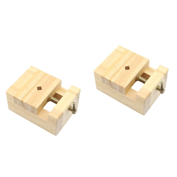 LABRIMP 2-Piece Beige Wood Engraved Seal Tool Set for Stone Stamps and Small Crafts with Comfortable Grip