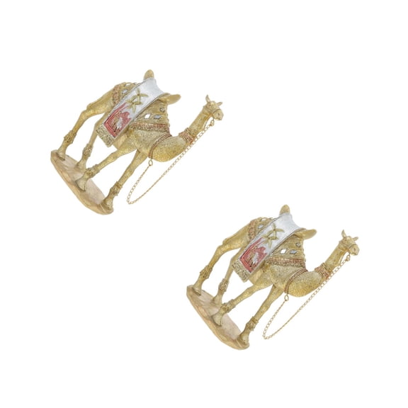 Raindrops Set of 2 Realistic Camel Sculptures Resin Middle Eastern Camel Figurines Decorative Camel Statues