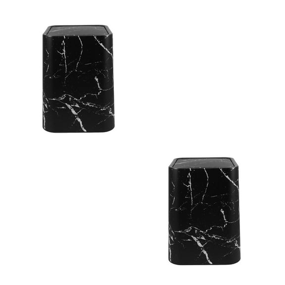 Raindrops 2pcs Marble Trash Can Kitchen Plastic Office Trash Can Farmhouse Trash Bin Bathroom Trash Can Outdoor Waste Container Garbage Can Container