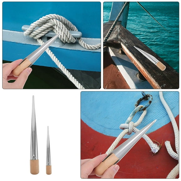 LABRIMP Boating Equipment Rope Threader Silver Stainless Steel 2Pcs For Yachts And Boats