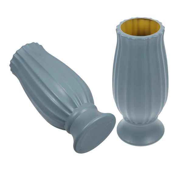 Raindrops 2Pcs Light Green Grave Flower Holder Vase for Cemetery Headstone Memorial Floral Tribute