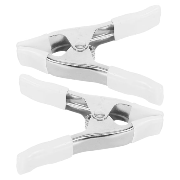 FOMIYES 2-Pack Heavy Duty White Spring Clamps for Photography Backdrops, Woodworking, Crafts, and Projects