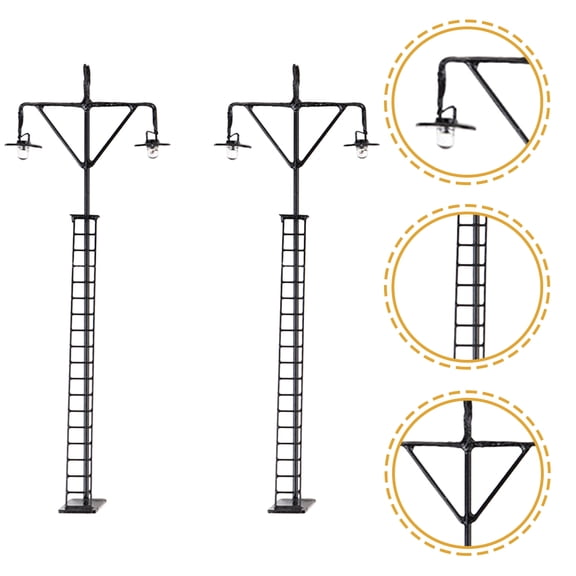 Raindrops 2Pcs Black Railway Model Lights for Decorative Display Purposes