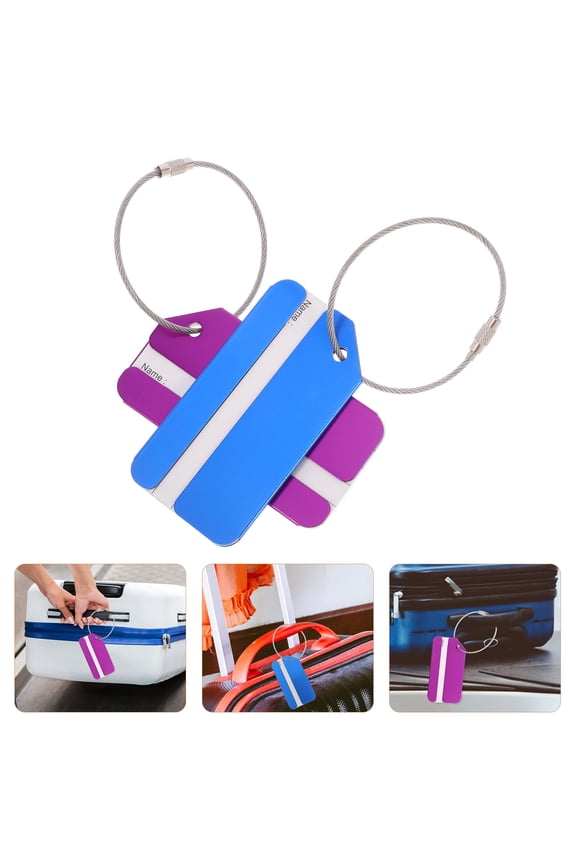 2pcs Luggage Identifier Tags Simple Shaped Tags for Luggage with Screw Connector for Travel Multi