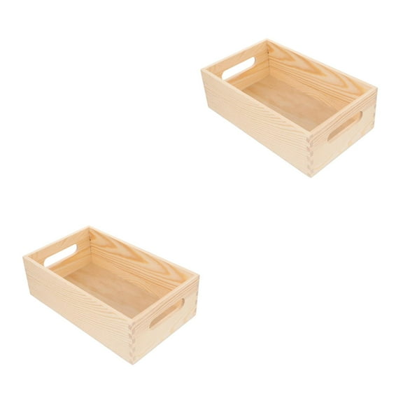 Raindrops 2pcs Multi-Use Case Small Tool Box Wood Tool Box Wooden Crate Basket Organizer Box Desktop Crate Container Wooden Basket Wood Storage Crate Box