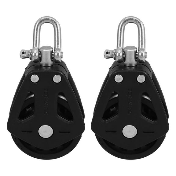 Raindrops 2pcs Nylon Stainless Steel Double Pulley Block with Swivel Bearing for Marine and Sailboat Weight Cable Systems and Gym Equipment
