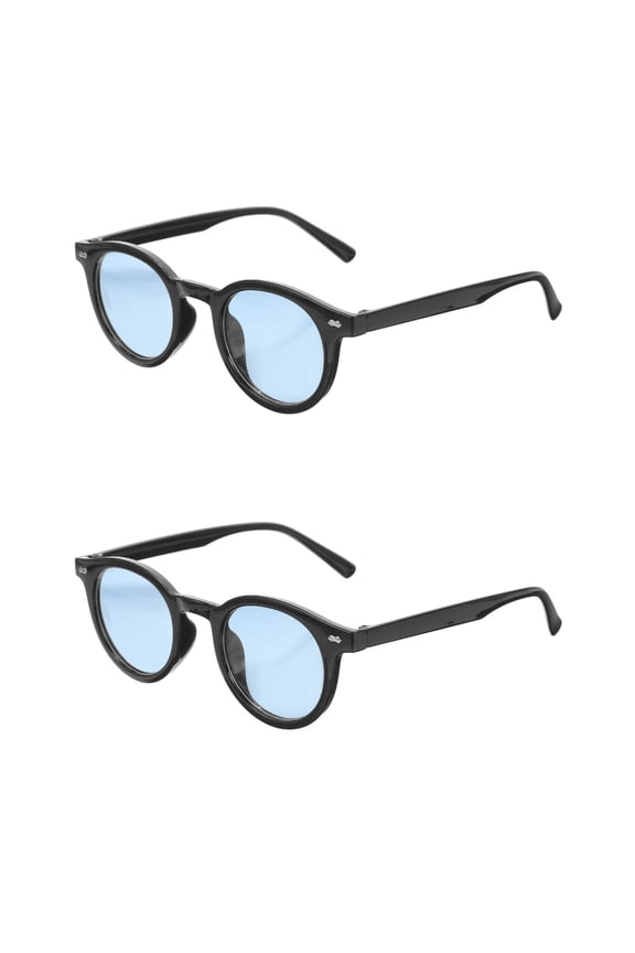 2pcs Outdoor Sunglasses Sun Glasses Summer Eyewear Fashionable Round Sunglasses