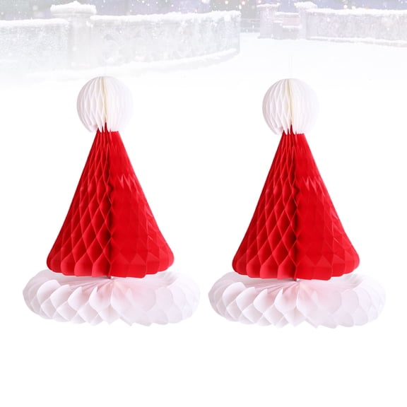 Raindrops 2Pcs Red Paper Christmas Caps Festive Party Favors for Holiday Celebration